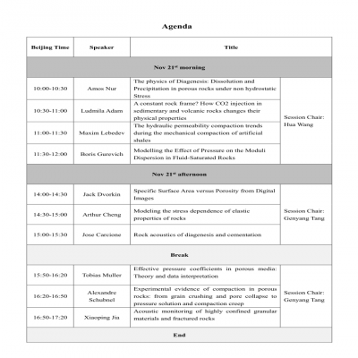 2020 Rock Physics Workshop on Compaction, Pressolution, and Cementation