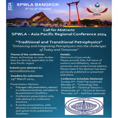 Call for Abstracts—SPWLA – Asia Pacific Regional Conference 2024